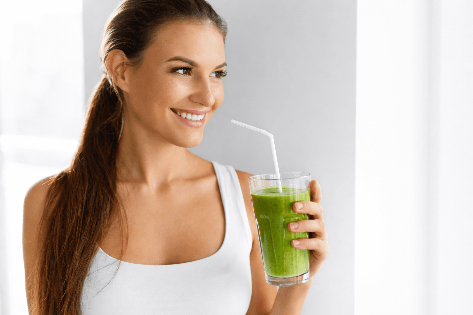 Woman healthy drink